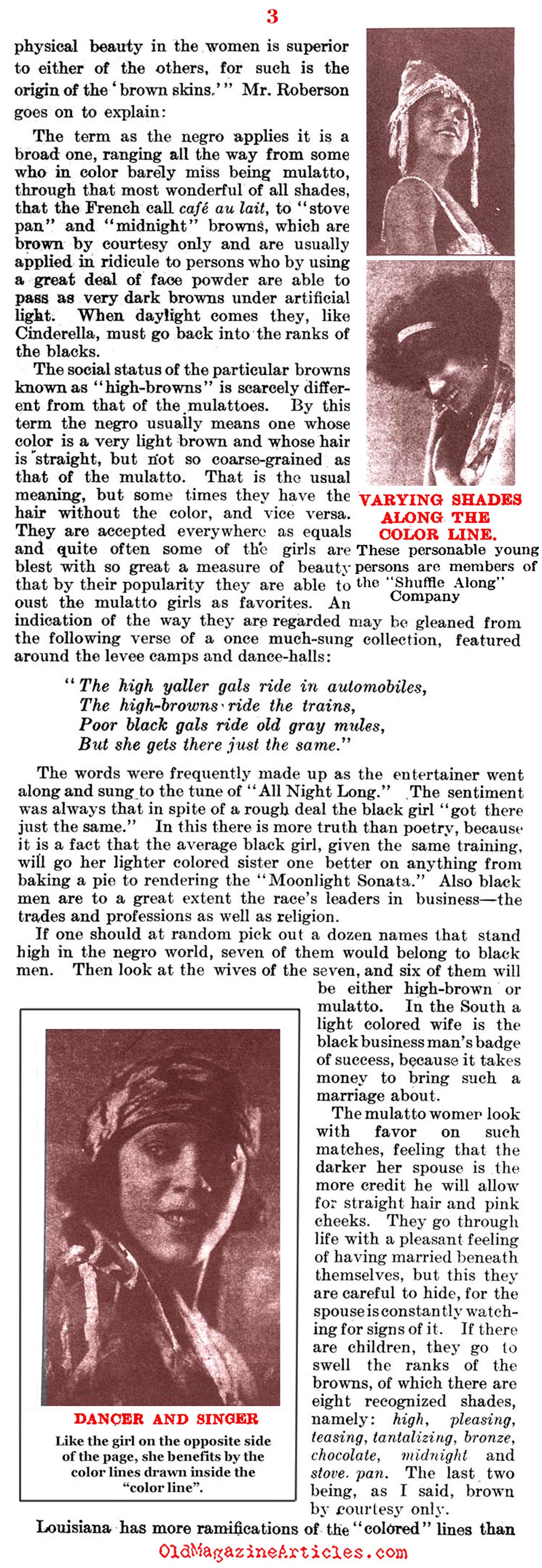 Social Differences Among the Lighter Skinned and Darker Skinned Blacks (Literary Digest, 1922)